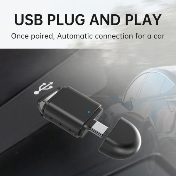2-in-1 Wireless CarPlay & Android Auto Adapter | USB & Type-C Plug | 5.8GHz Wi-Fi